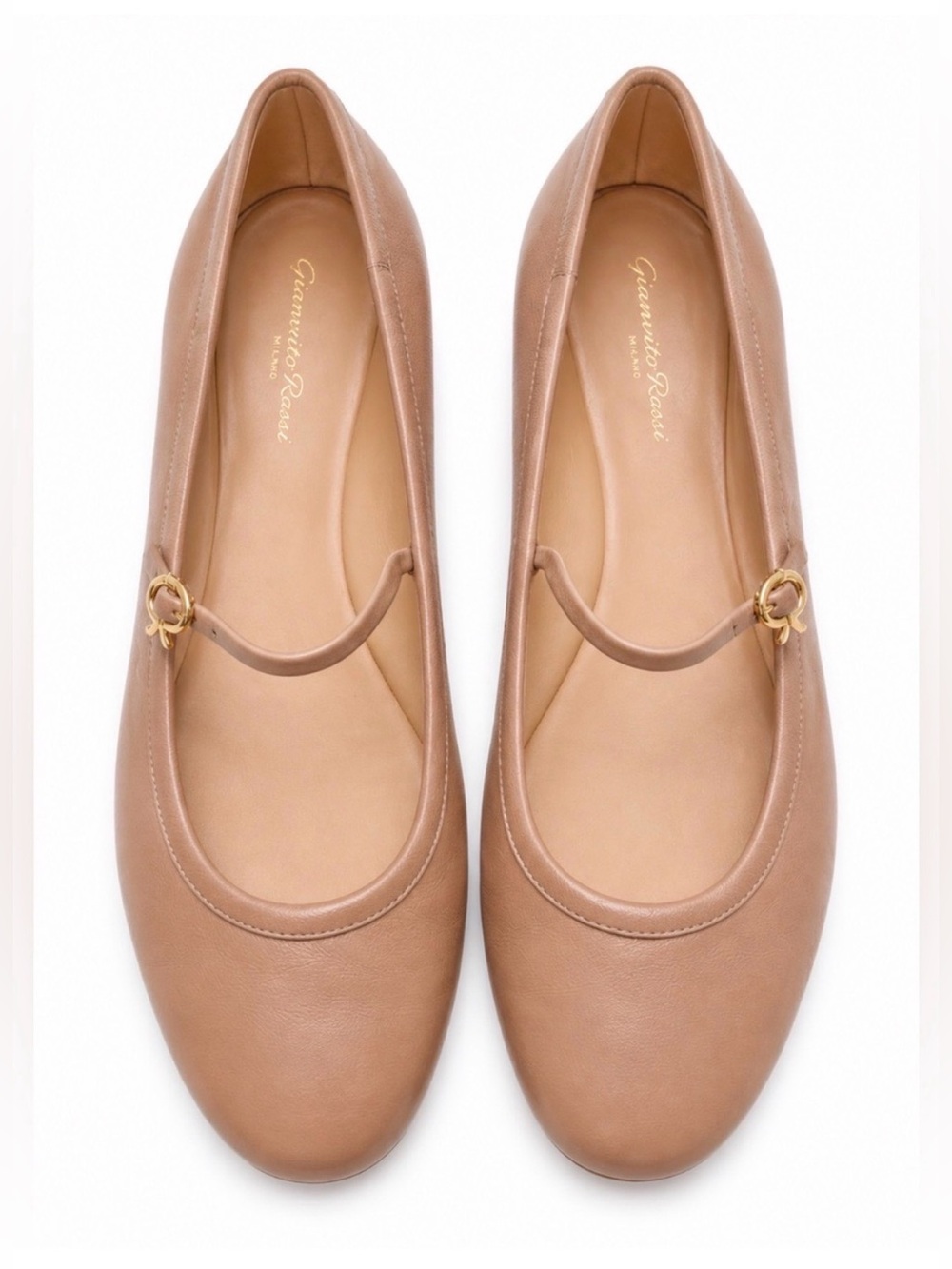 Gianvito Rossi Carla Ballet Flats | Beige Leather | EU 40